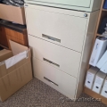 Tan 3 Drawer Full Flip Front Lateral File Cabinet
